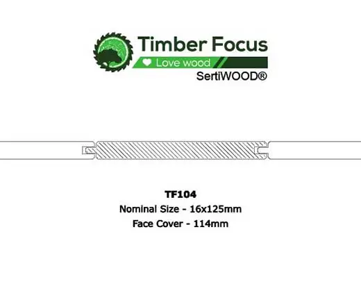 TF104 Slim Tongue & Groove V timber profile drawing