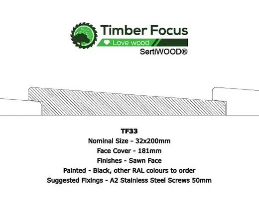 TF33 Premium Dutch Featheredge timber profile drawing