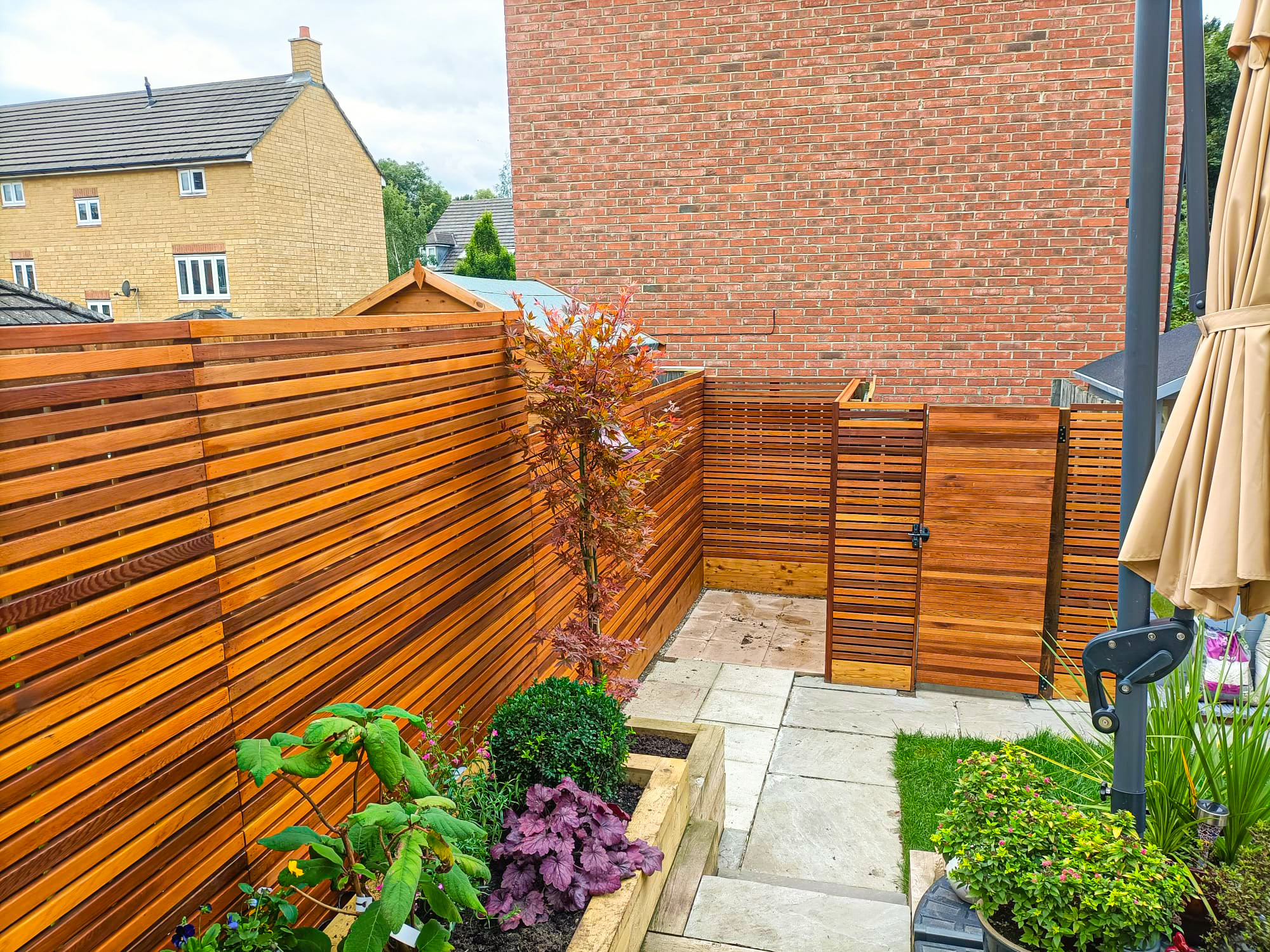 Western red cedar screen slats