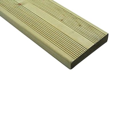 Softwood Decking Green Treated 28x145mm Reeded with a flat surface - view 2