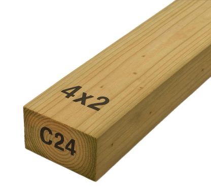C24 4"x2" - 47 x 100mm structural construction treated timber joist premium planed smooth