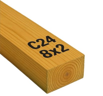 C24 8"x2" - 47 x 200mm structural construction treated timber joist premium planed smooth various lengths