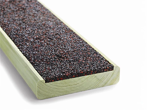 Red and black anti-slip decking boards