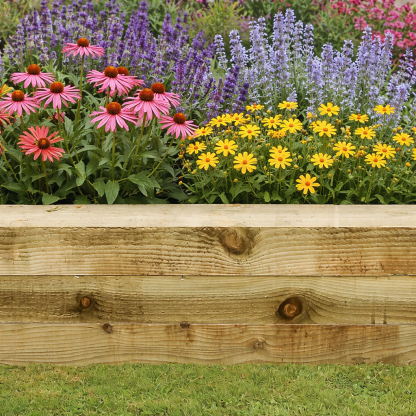 Garden rough-Sawn edge green timber sleepers 100x200mm