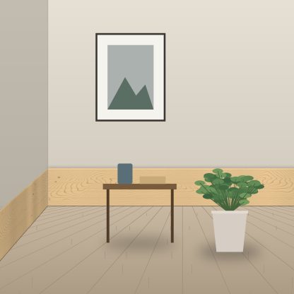 Scandinavian Redwood pencil round skirting board 20 x 120mm installed room setting
