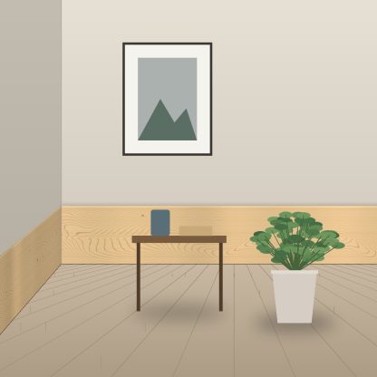 Scandinavian Redwood pencil round skirting board 20 x 145mm installed room setting