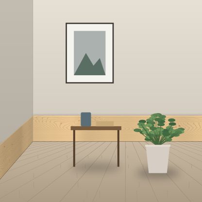 Scandinavian Redwood pencil round skirting board 20 x 120mm installed room setting