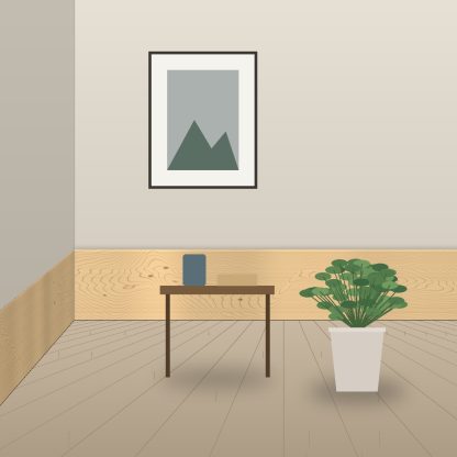 Scandinavian Redwood pencil round skirting board 20 x 145mm installed room setting