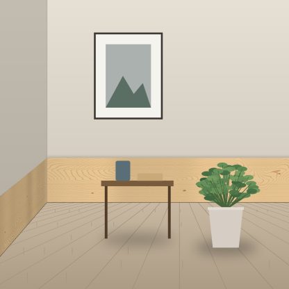 Scandinavian Redwood planed square edge skirting board 20 x 145mm installed room setting