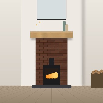 Air dried European oak mantel beam 150 x 100mm x 1.2m installed room setting
