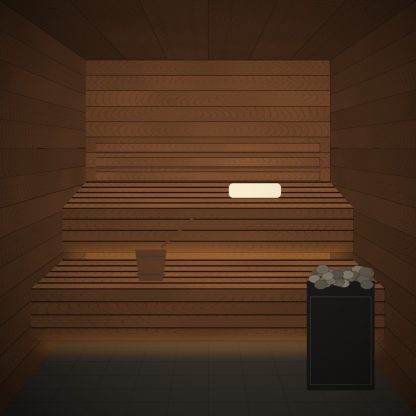 Thermo Alder Sauna Wall Panel STP 15 x 90mm x 3m installed sauna setting