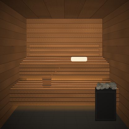 Thermo Aspen Sauna Wall Panel STP 15 x 90mm x 2.1m installed sauna setting