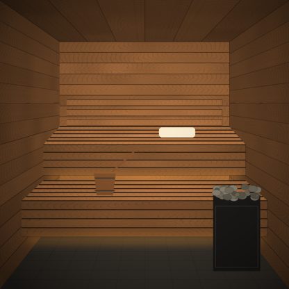 Thermo Aspen Sauna Wall Panel STP 15 x 90mm x 2.7m installed sauna setting