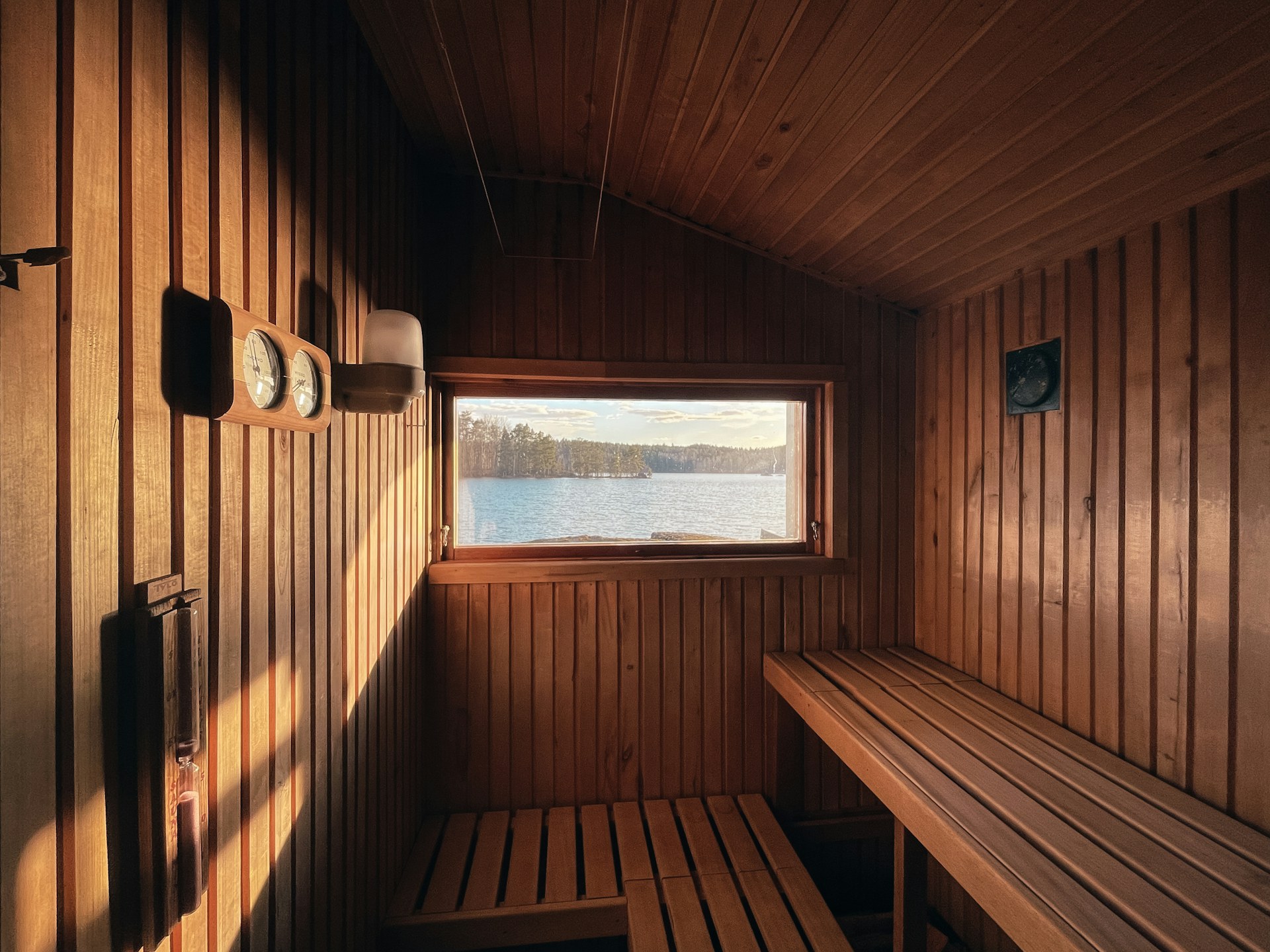 Sauna interior in thermally modified timber