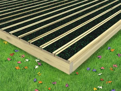 SertiWOOD Anti-Slip Decking Kit 3.6 x 4.8 m, Green and black, 28 x 119 mm with EPDM Rubber Strips, C24 Joists at 400 mm Centres